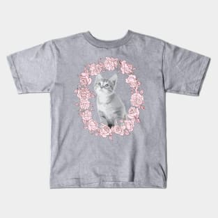Floral Kitten Kids T-Shirt